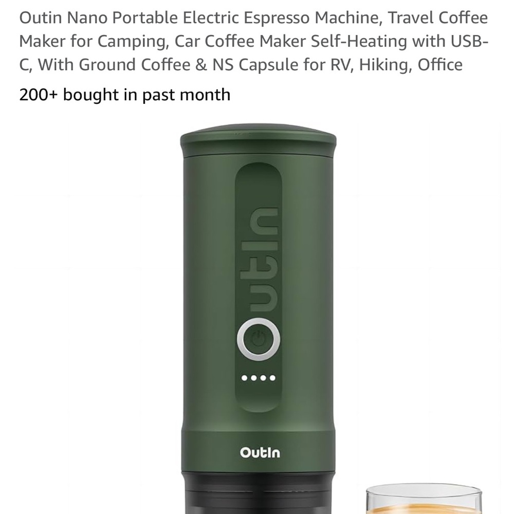 Portable electric espresso machine